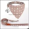 Collari per cani Guinzagli Collare Bandane Guinzaglio Set Classico Vecchio Fiore Designer con Bandana e per cani di piccola taglia Animali domestici per gatti Lavaggio regolabile Othif