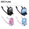 Diving Masks Oulylan Snorkeling Mask Double Tube Silicone Full Dry Diving Mask Adult Swimming Mask Diving Goggles Underwater BreathingL240122