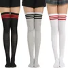 Çoraplar Çorap Seksi Siyah Beyaz Çizgili Uzun çoraplar Diz uyluk yüksek çoraplar için kolej çorapları bayanlar için kızlar yaz uzun çoraplar yq240122