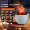 Humidifiers 2023 Aroma Diffuser Flame Volcano Humidifier Home Essential Oils Ultrasonic Mist Maker Jellyfish Fragrance Fogger Night Light YQ240122