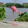 Dekoracje ogrodowe dekoracja ogrodowa na zewnątrz metalowa rzeźba flamingowa i akcesoria podwórka dekoracje domowe ozdoby ślubne