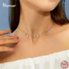 Hangers Bamoer 925 Sterling Zilveren Sterren Metalen Choker Kettingen Voor Vrouwen Korte Ketting Bruiloft Elegante Gypsophila Sieraden Aanwezig GAN116