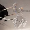 Hip Hop Fashion Gentleman Rapper Zonnebril Clear Lens 3mm Moissanite Diamond Randloze Herenbril