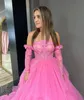 Vestido de baile de tule em camadas, espartilho de renda pura, manga destacável, vestido de baile Quinceanera, concurso, evento formal, ocasião especial, gala, tapete vermelho, vestido de passarela