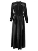 Vêtements ethniques Eid Musulman Abayas pour femmes Robe Ceinture À Lacets PU Cuir Robes Longues Dubai Robe Party Robes Abaya 2024