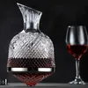 Carafe en verre de cristal de haute qualité, gobelet rotatif à 360 degrés, distributeur de 1500ml, bouteille de champagne, whisky, bouteille de vin, cadeau, bar, décoration de verrerie 240122