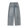 Herrenhose, beschädigter Saum am Knöchel, Denim-Jeans für Herren, Sommer-Stil 2024, mit Nietentaschen vorne, wasserabsorbierend