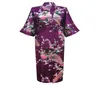 Intero Viola Moda Donna039s Pavone Lungo Kimono Accappatoio Camicia da notte Abito Yukata Accappatoio Indumenti da notte con cintura S M L XL X8804210