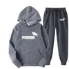 Tracksuits masculinos primavera outono homens e mulheres tracksuit 2 peças conjuntos unisex esporte ao ar livre hoodies velo moletom calças terno com capuz