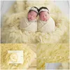 Keepsakes Born Pography Props Big Size Flokati 150X120Cm Handknitted Pure Greek Wool Blanket Baby Po Boy Girl Background Mat 230701 Dr Dhzck