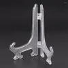 Kitchen Storage 36Pcs/Set Clear Plastic Easels Plate Holders Display Dish Rack Picture Frame Po Book Pedestal Holder Stand