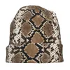 Berets Snake Skin Wzory retor czapki czapki zimowe ulice czapki czapki dla mężczyzn kobiety krzyzujące ciepłe elastyczne czapki termiczne