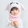 Berety zimowe dzieci kapelusz szalik z kapturem z kapturem polaru kucha czapka czapka kreskówka panda urocza dla dziewcząt chłopiec ciepła szyja dziecko