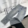 xinxinbuy 2024 Men women designer jeans pant Paris Cursive letter jacquard Casual pants black blue gray XS-3XL