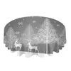 Nappe de table ronde en forme d'élan de forêt de noël, couverture imperméable pour décoration de mariage, décoration de maison de noël
