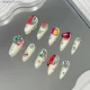 Valse nagels Liefde van Agaat nagels nep pers op nagels korte druk op nagels Schattig tienermeisjes carrière geschenken Kerstmis Q240122