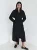 Women's Sleepwear Marthaqiqi Casual Nightgowns Lace Up Sexy V-Neck Robe Long Sleeve Bathrobe Knee-Length Dress Loose Homewear