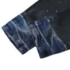 Mäns jeans lila helt nya high street trendiga märke svart tvättade och malt vit stänk av bläck graffiti smal fit jeans för män