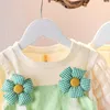 Kız elbise bebek kıyafetleri 10m-36m kızlar bahar ve sonbahar iki parça elbise çocuk prensesi