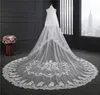 2018 Ny högkvalitativ långvit elfenbensbröllopslöja Applikationer Lace Pärled Bridal Veils Bride Wedding Accessories For Wedding Dress7268571