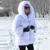 new winter imported fox fur coat female temperament warm womens plus size fashions faux fur coat Three Quarter sleeve coat 201210