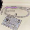 Ciondolo con carta di credito ghiacciato con diamanti Moissanite Vvs in argento massiccio 925 placcato in oro bianco J5CN