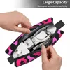 Cosmetic Bags Pink Leopard Large Makeup Bag Beauty Pouch Travel Cheetah Animal Portable Toiletry For Unisex