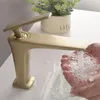 Rubinetti per lavandino del bagno Oro spazzolato / Bronzo lucidato a olio / Rubinetto in ottone cromato Miscelatore stile lavabo per acqua fredda e fredda