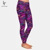 Capris Letsfind Stampa in seta di latte di alta qualità Leggings da donna con strisce tigrate viola e nere Leggings Fiess alti Wiast slim