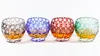 Small Hand Cut Colored Glasses Shochu Sake Shot Glass Tumbler Japanese Style Handcraft Glass Cup