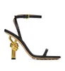 Été luxe femmes noeud sandales chaussures sculptural métal talons aiguilles robe de soirée de mariage dame de luxe marque gladiateur Sandalias EU35-43