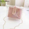 Sac messager à bandoulière simple en PVC Transparent pour femme, sacoche à chaîne en gelée transparente, mode enfant et mère, japon, corée du sud, 034 2024