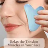 Rullo di giada per viso e set Gua Sha Rullo viso opalite in pietra naturale Guasha Massaggiatore corpo per la cura della pelle Routine Antirughe e Lifting per il drenaggio linfatico