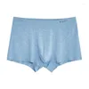 Underpants Breathable Men's Underwear Comfortable And Simple Pure Color Bamboo Fiber Boxer Shorts3PCS