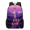 Torby Eiffel Tower Landscape Bags książki dla chłopców Dziewczyn