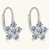 Kolczyki obręcze Tfglbu Fancy All 2mm Moissanite for Women Diamond Reagement Wedding Solid 925 Silver Ear Jewelry Gift
