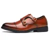 Nouveau luxe Gentleman noir marron moine sangle sans lacet chaussures pour hommes mocassins décontractés affaires robe formelle chaussures Zapatos Hombre