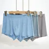 Underpants Breathable Men's Underwear Comfortable And Simple Pure Color Bamboo Fiber Boxer Shorts3PCS