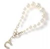 Top Gold Bracelet Pearl Chain Designer Lover Charm Bracelets Letter For Woman Fashion Jewelry