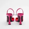 Sandaler traf 2022 kvinnor höga klackar skor sommar nya rosröda lapptäcken sandaler spetsiga stilettkvinna pumpar eleganta pumpar skor240122