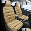 Coussins de siège Coussins de siège de voiture d'hiver ER Warm Veet Coussin Pur Coton Luxe épais Ajustement pour la plupart des voitures Drop Livraison Automobiles Motos Interio Dhqhc