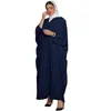 Etnische kleding Midden-Oosterse gewaad Mode Turkse Dubai Oversize Abaya Vest Lange mouwen Elegante kaftan met witte jurk 2 STUKS