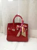 Aabirdkin Designer Totes Bag Padrão Red Bolsa de diagonal de ombro único de duas camadas de couro de pecada AQ50