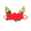 Accessoires pour cheveux Or Rouge Glitter Paillettes Bows Clip Fleur Bois De Noël Épingles À Cheveux À La Main Enfants Pom Ball Chapeaux Princesse Headdess