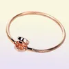 925 Sterling Silver & Rose Gold Plated Bracelet Sparkling Crown O Chain Fashion Bracelet Fits For European Bracelets Charms and Beads2695473