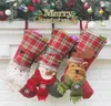 Christmas Stockings Hand Made Crafts Children Candy Gift Santa Bag Claus Snowman Deer Stocking Socks Xmas Tree Decoration toy gift3357250