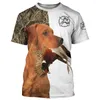 T-shirts pour hommes 2024 manches courtes à la mode 3D vêtements d'été en plein air haut de loisirs chasse chien T-shirt S-5XL