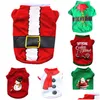 Vêtements pour chiens Nouveaux animaux de Noël Vêtements pour chiens pour petits costumes moyens Chihuahua Chemise pour animaux de compagnie Vêtements chauds Yorkshire Drop Livraison Accueil GA Dh8Po