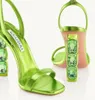 العلامة التجارية الصيفية Aura Women Sandals Shoes أحذية الكعب المرصعة بتصميم الكعب العلامة التجارية ، حفلات ، واللباس Lady High Heels EU35-43