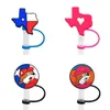 20st PVC Straw Toppers Texas Style Fashion Charms Splash Proof Drinking Reanvändbar Cover Fit Glass Cap Cap Gift 240122